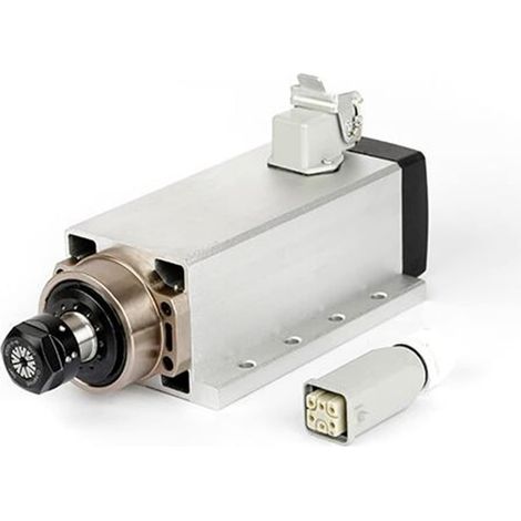 Kit de moteur de broche sans balais CNC Moteur de broche 1.5KW 1500W moteur refroidi par Air CNC broche carrée cnc moteur de broche Machine-outil broche avec prise/version boîte de câble ( Color : Plu (1/5)