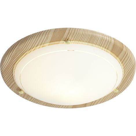 QAZQA Plafón clásico natural con cristal blanco - Mesiac