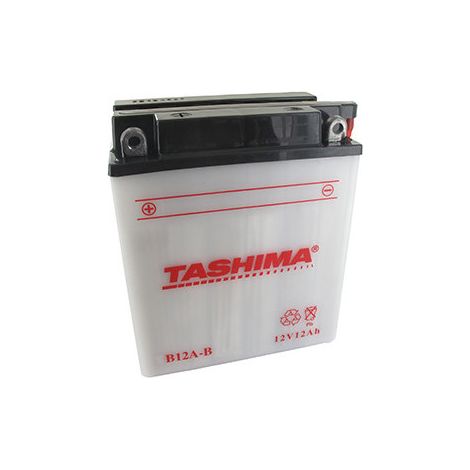 Batteria al Piombo Tashima Rinforzata 12V, 12Ah. L: 134, P: 80, H: 160mm, + a Sinistra per Moto. (con Acido Separato). - Batteria