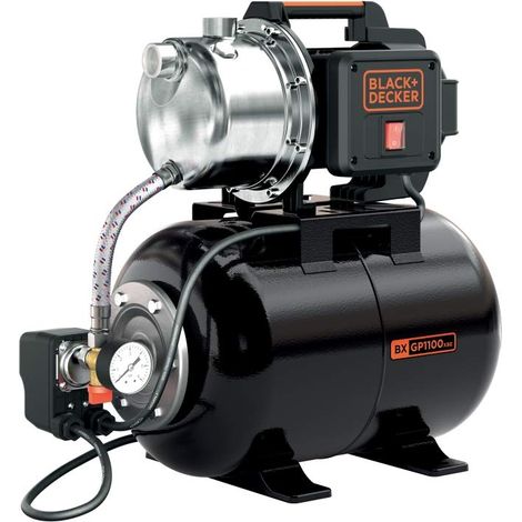 BLACK+DECKER Pompa Autoadescante BXGP1100XBE con Serbatoio per Acque Chiare (1100 W, Portata max. 4.600 l/h, Prevalenza max. 45 m) (1/2)