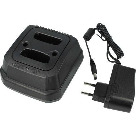 vhbw Dual-Ladegerät Ersatz für Motorola WALN4092A für Funkgerät-Akkus - Ladestation + Netzteil, 4 - 15 V, 0,8 (2 x 0,4) A