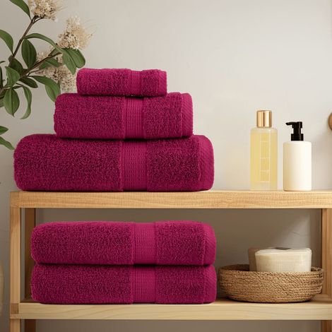 vidaXL Premium Guest Towels "SOLUND" 10 pcs Bordeaux 30x50 cm 600 gsm (1/5)