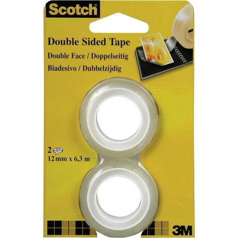 Scotch 665 Cinta adhesiva doble cara transparente 12 mm