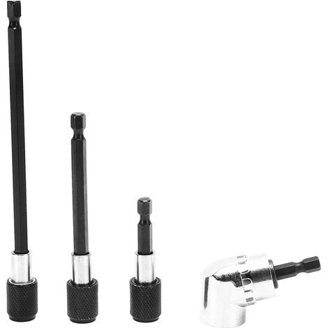 Kit d'outils comprenant 4 rallonges magnétiques pour forets, queue hexagonale de 6,35 mm (1/4 po), adaptateur réglable à 105°. (1/5)
