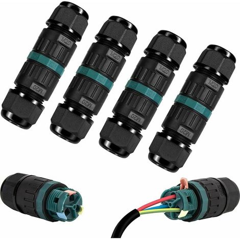 Boîte De Raccordement Étanche IP68 - Boîte De Jonction Électrique Extérieure À 2 Voies Pour Câbles De Terre Ø9 À 12 Mm - Lot De 4 (1/5)