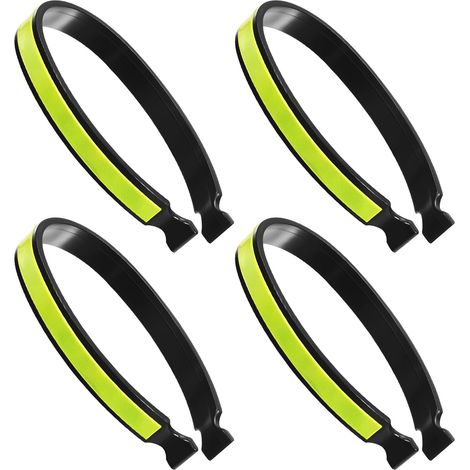 Lot de 2 pinces de pantalon réfléchissantes pour vélo, bandes élastiques pour cyclistes, sécurité nocturne