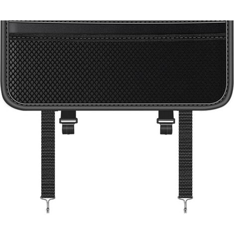 Sac de rangement multifonctionnel pour siège auto, avec support pour téléphone, portefeuille, lunettes et boîtes de mouchoirs (noir) (1/5)