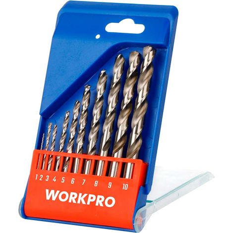 Brocas para metal hss4341 rectificadas, ø1,00 - ø10,00 mm, juego 10 piezas