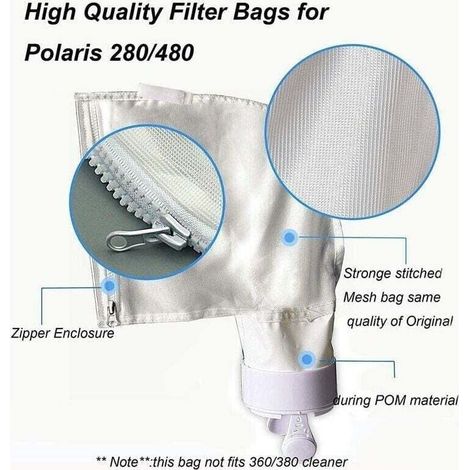 Ensemble de 3 sacs de rechange à fermeture éclair compatibles avec Polaris 280 et 480. Sacs multifonctionnels en nylon et filet pour Polaris K13 et K16. (1/5)
