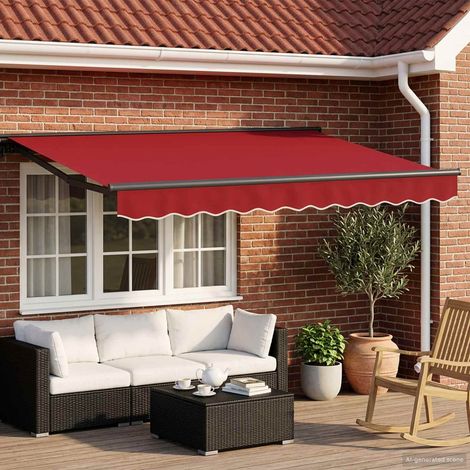 Armazón de toldo manual con LEDs Rojo y Antracita 3 x 2,5 m