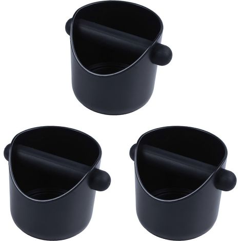 3x Behälter für Kaffeesatz und Auffangschale für Espressosatz (schwarz) (1/5)