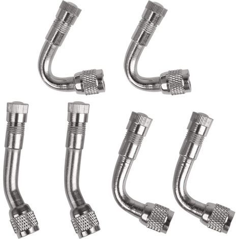 6 pièces Adaptateur de Pneu Extension de Valve de Pneu 45/90/135 degré pour Moto de Voiture vélo