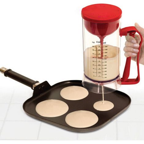 Dispensador eléctrico de masa, modelo de 1500 ml, ABS, silicona y pilas AA, capacidad de 1500 ml para panqueques y waffles. (1/5)