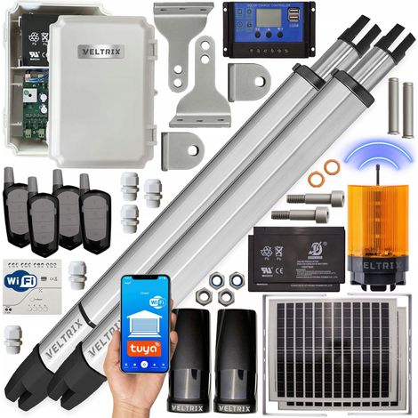 Torantrieb für Doppeltor – 2 x 2 m – 400 kg – Solaranlage – 4 Fernbedienungen – WLAN (1/5)