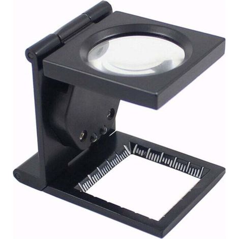 Loupe compte-fils pliant pliable avec monture en métal peint en noir