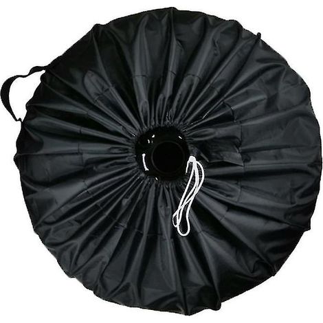 Housse de roue de secours imperméable en tissu Oxford, 2 pièces, entièrement noire, anti-poussière, 65 x 37 cm
