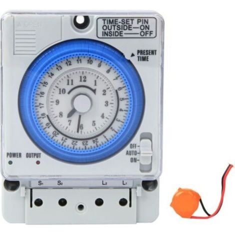 TB-388 24-Stunden-Zeitschaltrelais, mechanischer Timer, AC220V 10A, Hochleistungs-Digitaltimer für Lampen