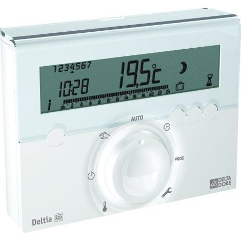 Thermostat programmable filaire Deltia 8.03 – Gestion de chauffage connecté – Programmation hebdomadaire personnalisable – Affichage température ambiante