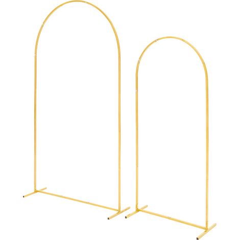 Support arche de mariage, lot de 2, 2,2 m et 1,8 m, structure robuste, montage facile, arceau en métal doré pour cérémonie, anniversaire, remise de diplôme, fête et décoration événementielle (1/5)
