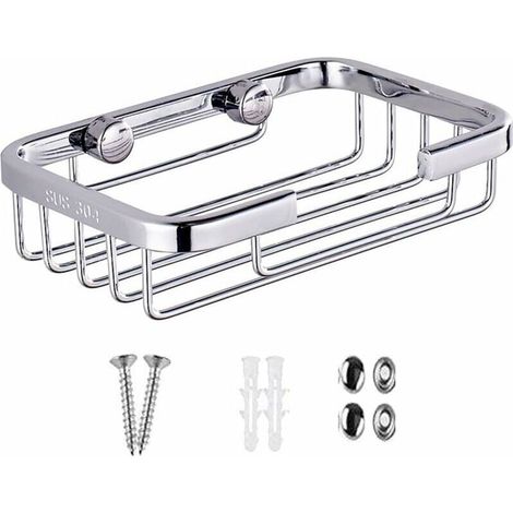 Robust 304 stainless steel soap box holder, wall-mounted, soap dish, soap dispenser, sponge holder for bathroom and kitchen