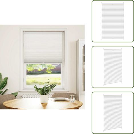 Verdunklungsplissee 80×100 cm Weiß - Sonnenblende - Sicht Schutz - Verdunkelungsplissee - Fensterdekoration - Wohnaccessoires (1/5)