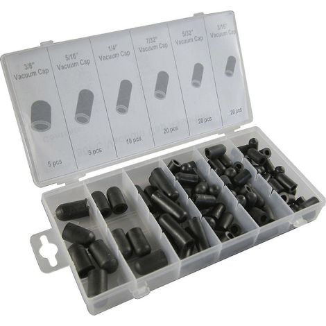 Assortiment de 80 bouchons pour tuyaux d'aspirateur, 6 tailles (de 5/32" à 3/8") (1/4)