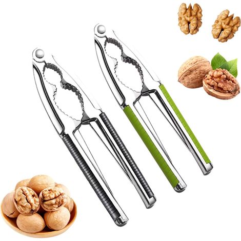 Dos pinzas para tuercas de acero inoxidable, aptas para nueces, avellanas, cebada y mariscos. (1/5)