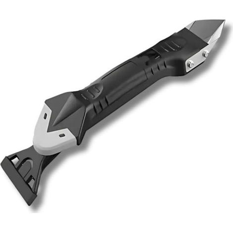 Outil 3 en 1 pour enlever les joints en silicone - Grattoir multi-pointes et grattoir pour joints, coulis, résine, acrylique - 5 têtes interchangeable (1/4)