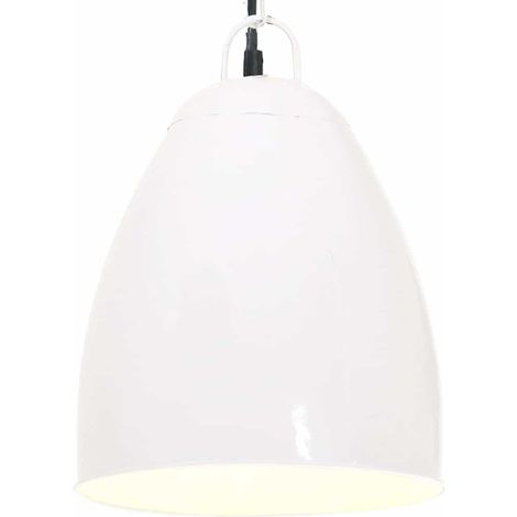 vidaXL Lámpara colgante industrial redonda 25 W blanca 32 cm E27 (1/5)