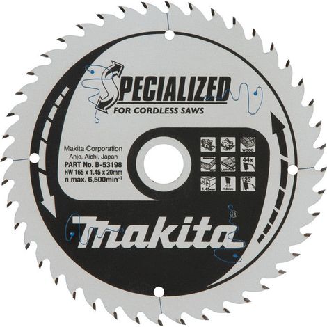 Lame de scie Makita SPECIALIZED 165x20x44Z (1/2)