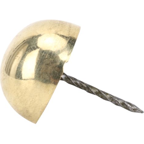 Lot de 4 clous de tapissier à tête ronde en laiton antique, accessoires décoratifs pour canapé et meubles, 3 à 6 cm, couleur laiton.