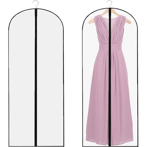 Housses de vêtements - 60 x 140 cm - Transparent - Housses anti-poussière - Protection des vêtements - Lot de 2 - Sacs à vêtements - Matière PEVA (1/5)