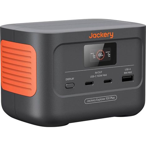 Jackery Explorer 100 Plus Powerstation 31 Ah LiFePO 4 Nero, Arancione Con regolatore di carica
