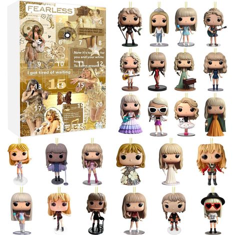 Boîte surprise de Noël avec une adorable figurine miniature de Taylor Swift, décoration de sac à dos, pendentif, boîte surprise de Noël M (1/5)