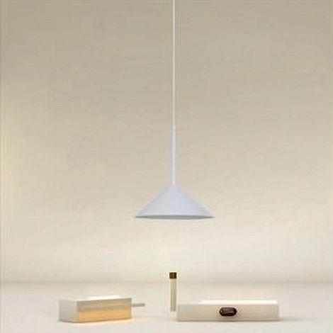 Trade Shop - MODERNE PENDELLEUCHTE MIT WEISSEM DREIECKIGEM LAMPENSCHIRM AUS EISEN E27 33856 -
