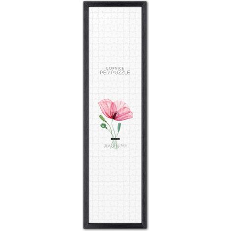Lupia - Cornice per Puzzle Optical Black Nera da parete in Legno, protezione frontale in Acrilico Trasparente, Adatta e Compatibile con Formati Vari di dimensioni, pezzi e tessere 98x33 cm