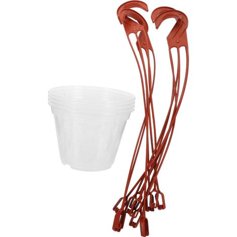 Pot suspendu pour orchidées avec crochets, lot de 4 paniers suspendus en PP plantes d'extérieur (1/5)
