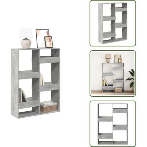vidaXL Bibliothèque gris béton 100x33x135 cm bois d'ingénierie (1/5)