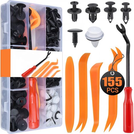 Clips de Fixation Voiture Ensemble de Montage Tailles Kit Pare-Chocs Reteneurs Pression 155pcs 6 Plastique Nylon (1/5)