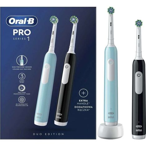Oral-B - Elektrische Zahnbürste Pro Series 1 CrossAction, schwarz/blau 8006540789193