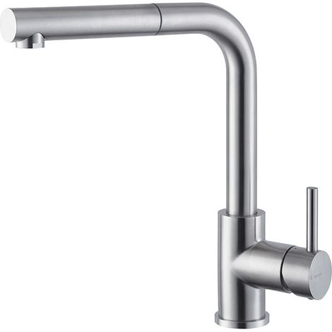 Newform Real 63425X Miscelatore Monocomando Lavello Acciaio Inox con Doccia Estraibile (1/2)