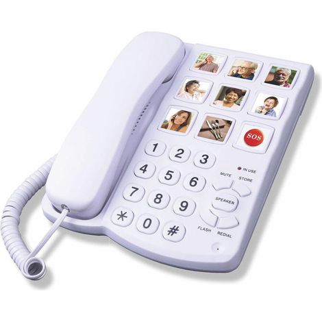 Teléfono fijo con botones grandes para personas mayores