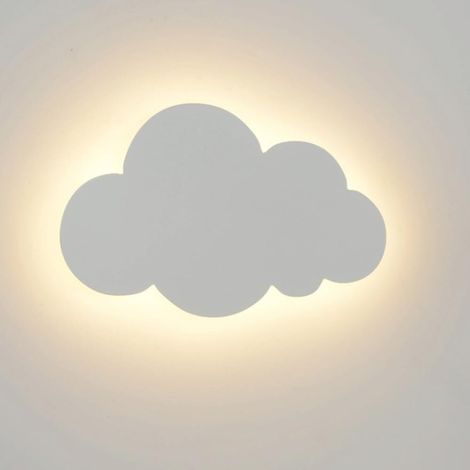 Moderne, wolkenförmige Wandleuchte, dimmbare LED-Deckenleuchte mit drei Farbwechseln, weiße Acryllampe, kreative Kinderzimmer-/Schlafzimmerdekoration, Spielzimmer. (1/5)