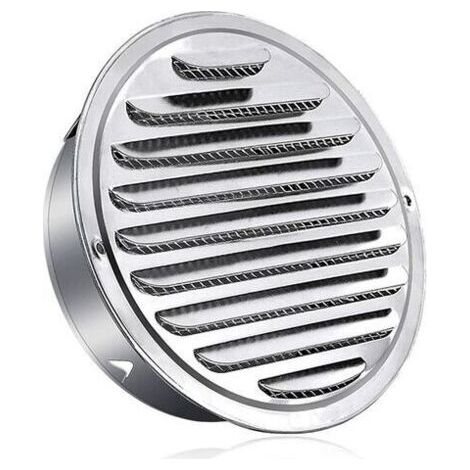 Grille de ventilation ronde en acier inoxydable Grille de ventilation en métal de 100 mm Grille de protection contre les intempéries avec grille de ventilation anti-insectes Lattes de grille de ventil (1/5)