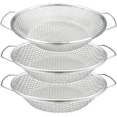 Tamis à terre 3 pièces pour jardinage, tamis à pierres pour seau de 20 litres, tamis à compost, tamis pour gravier, sciure de bois et vermicompost, 3 mm, 6 mm, 8 mm, avec poignée (1/5)