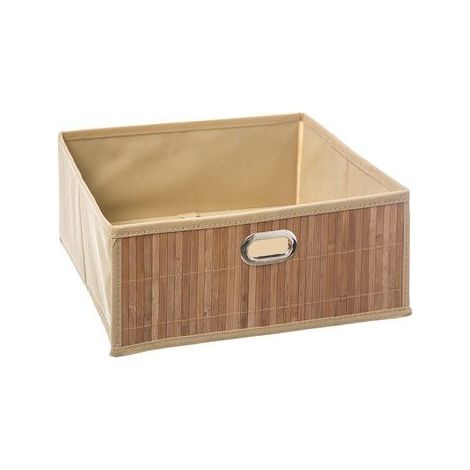 Cesta para mueble de almacenaje bambú natural 31 x 31 x 13,5 cm