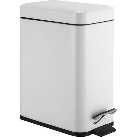 Aqualine Simple Line - Cubo de basura redondo 5 l, blanco mate GAQ005W (1/2)