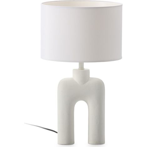 Lampe de table sculpturale blanc lavage - blanc lavage (1/4)