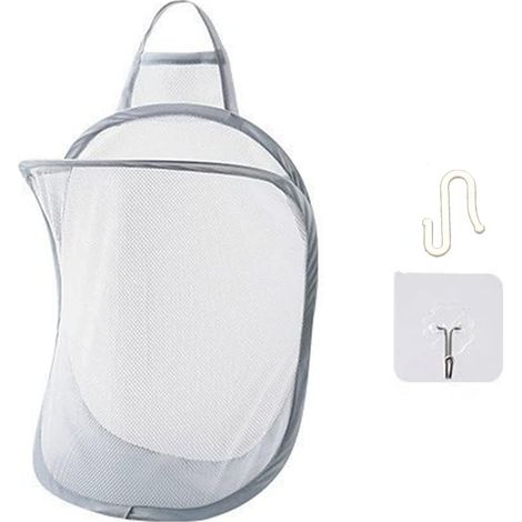 Petit panier à linge mural pliable en filet corbeille à linge suspendue adaptée aux hôtels et aux résidences universitaires. (1/5)