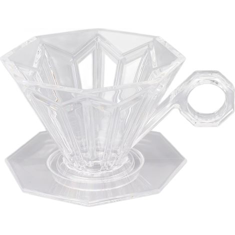 Wiederverwendbarer, achteckiger, papierloser Kaffeefilter aus Harz für V60 mit transparentem Griff (1/5)